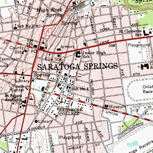 Topographic Map of Court Street House (historical), NY
