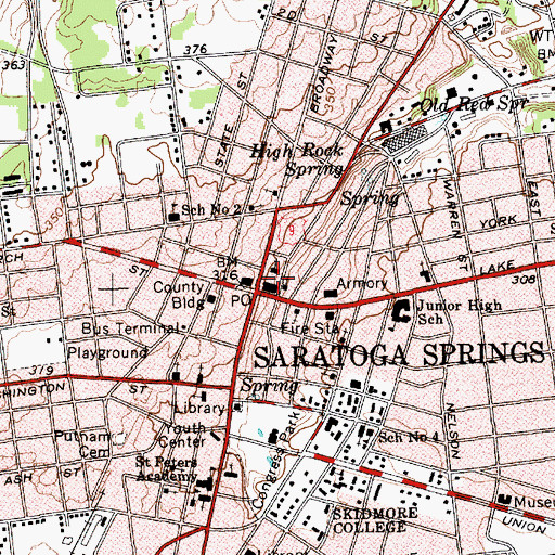 Topographic Map of Collamer Building, NY