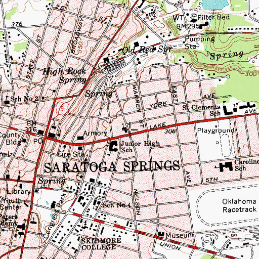 Topographic Map of Saint Paul's Evangelical Lutheran Church, NY