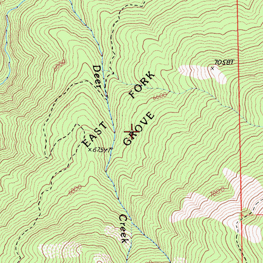 Topographic Map of East Fork Grove, CA