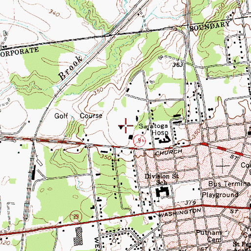 Topographic Map of Saratoga Golf Club, NY