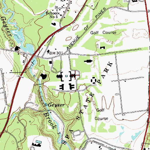 Topographic Map of Spa Summer Theatre, NY