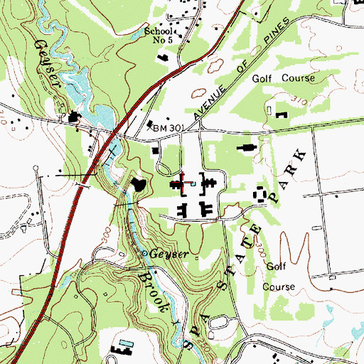 Topographic Map of Hall of Springs, NY