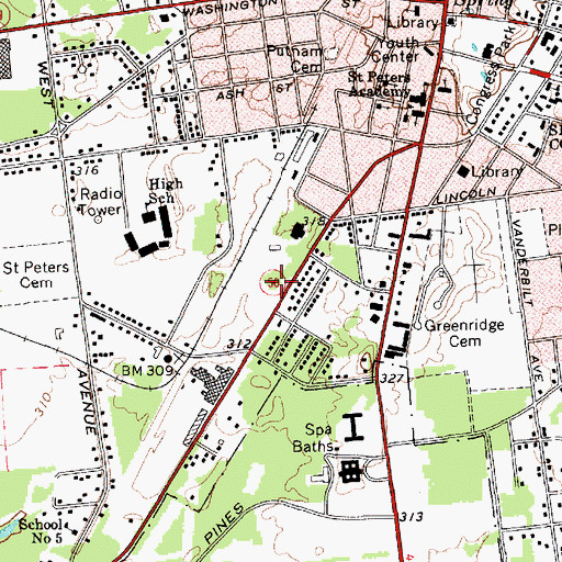 Topographic Map of Price Chopper Plaza Shopping Center, NY