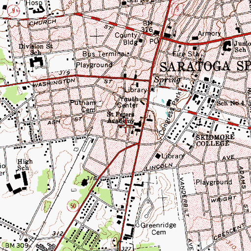Topographic Map of Mount Olivet Baptist Church (historical), NY