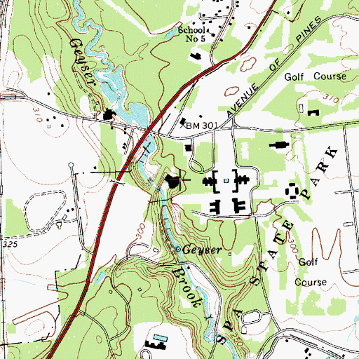 Topographic Map of Saratoga Performing Arts Center, NY
