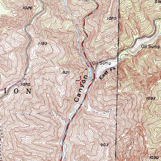 Topographic Map of East Fork Hall Canyon, CA
