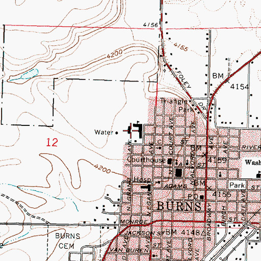 Topographic Map of Henry L Slater Elementary School, OR