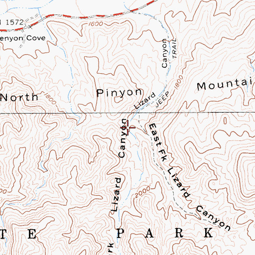 Topographic Map of East Fork Lizard Canyon, CA