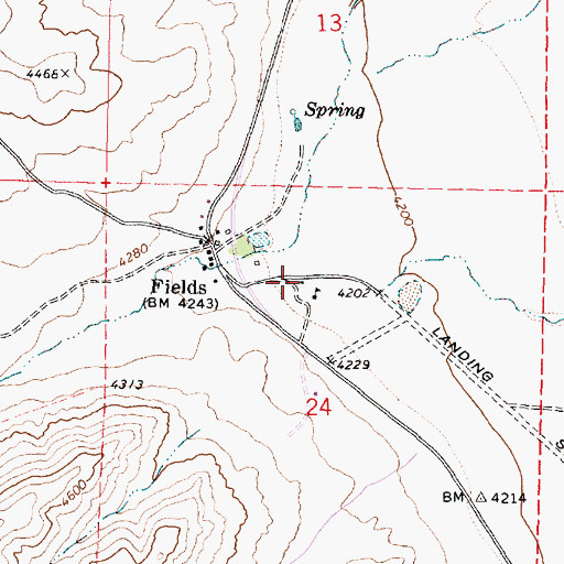 Topographic Map of Fields Elementary School, OR