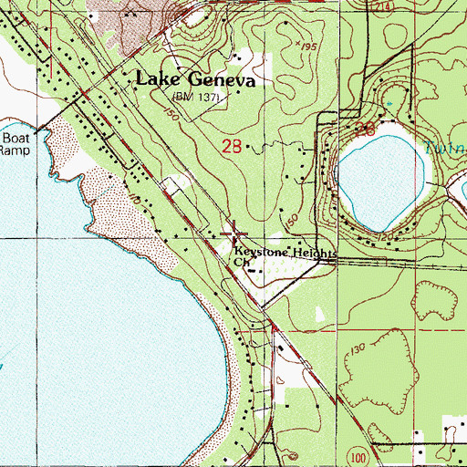 Topographic Map of First Assembly of God, FL