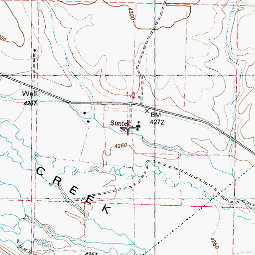 Topographic Map of Suntex Elementary School, OR