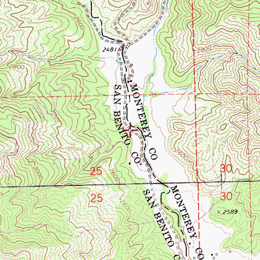 Topographic Map of East Fork North Fork Lewis River, CA