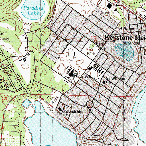 Topographic Map of Keystone Heights Junior - Senior High School, FL