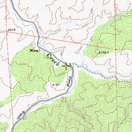 Topographic Map of East Fork San Carlos Creek, CA