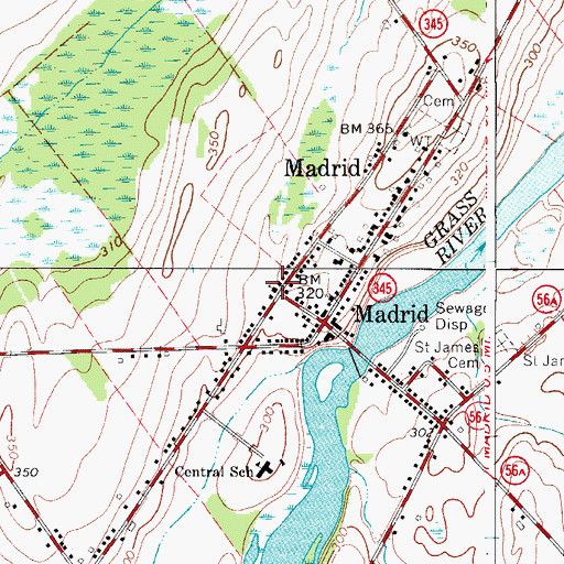Topographic Map of Saint John's Roman Catholic Church, NY