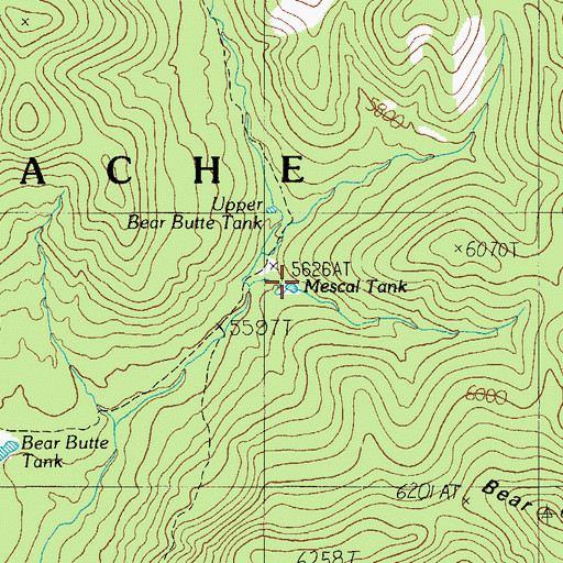 Topographic Map of Mescal Tank, AZ