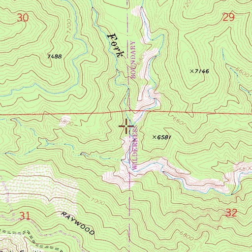 Topographic Map of East Fork Whitewater River, CA