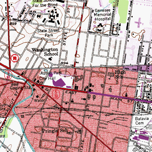 Topographic Map of Saint Jerome Hospital (historical), NY