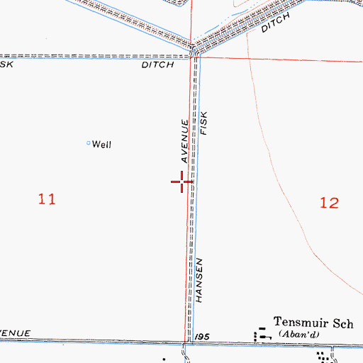 Topographic Map of East Hansen Fisk Ditch, CA