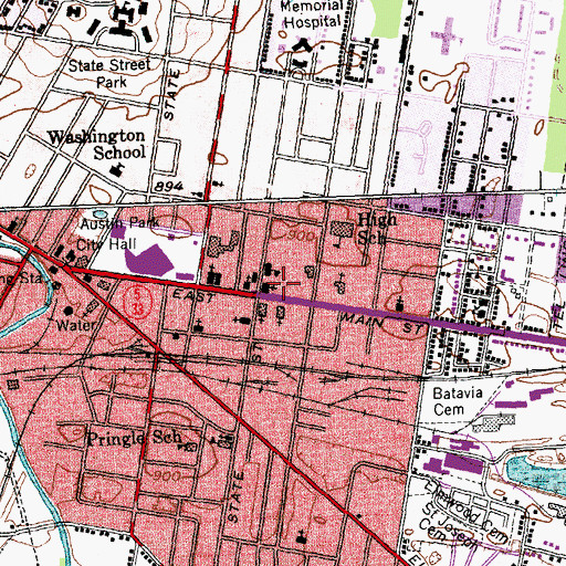 Topographic Map of Genesee County Childrens Home, NY