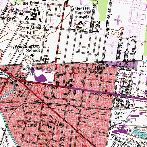 Topographic Map of Saint Josephs Parochial School, NY