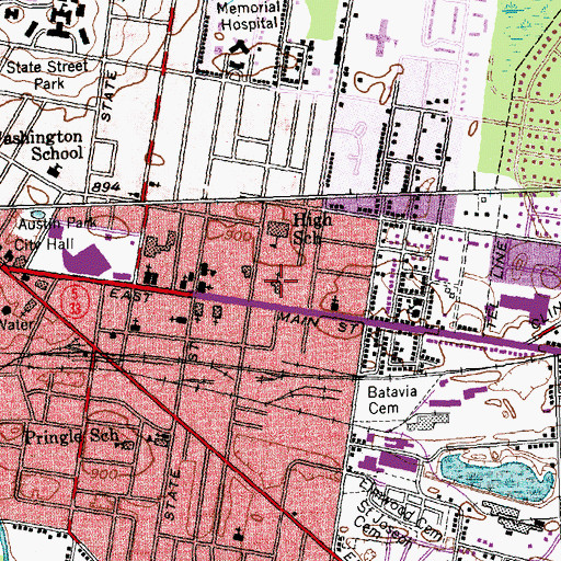 Topographic Map of Saint James Episcopal Church, NY