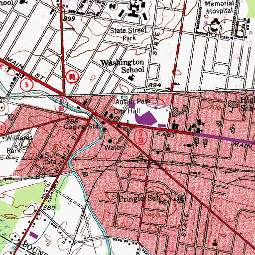 Topographic Map of Genesee County Building, NY