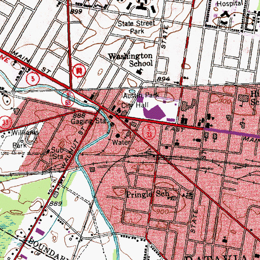 Topographic Map of Saint Mary's Roman Catholic Church, NY