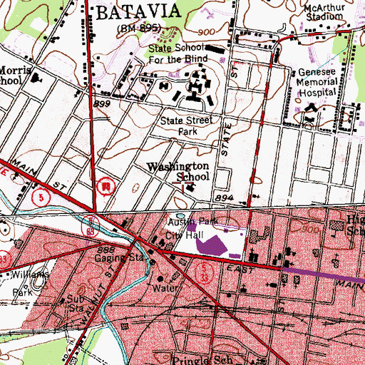 Topographic Map of Saint Paul's Lutheran Church, NY