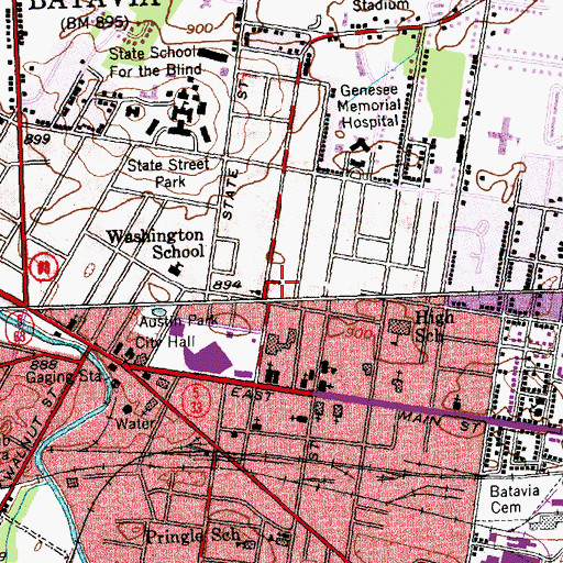 Topographic Map of Grace Baptist Church, NY
