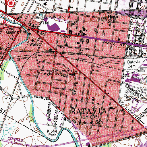 Topographic Map of Saint Anthony's Roman Catholic School, NY