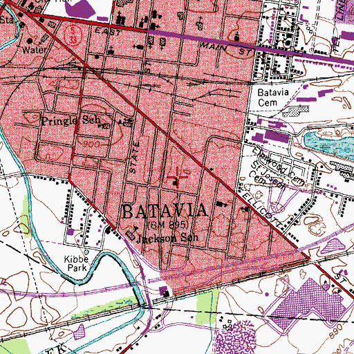 Topographic Map of Sacred Heart Roman Catholic Church, NY