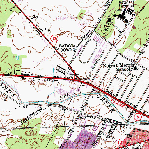Topographic Map of Town of Batavia Garage, NY