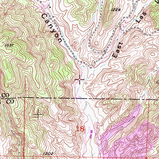 Topographic Map of East Las Virgenes Canyon, CA