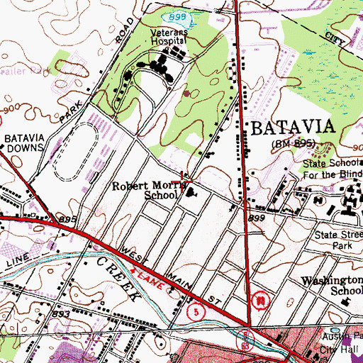 Topographic Map of Notre Dame Parochial High School, NY