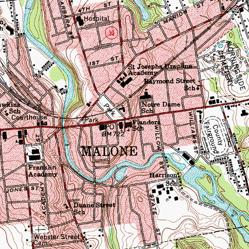 Topographic Map of First Congregational Church, NY