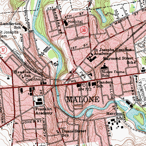 Topographic Map of Saint Mark's Episcopal Church, NY