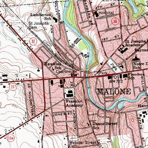 Topographic Map of Centenary United Methodist Church, NY