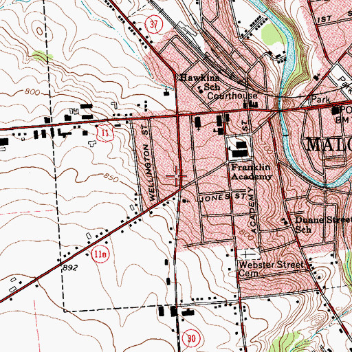 Topographic Map of Seaway Shopping Center, NY