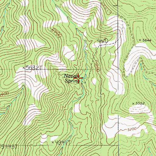 Topographic Map of Navajo Spring, AZ
