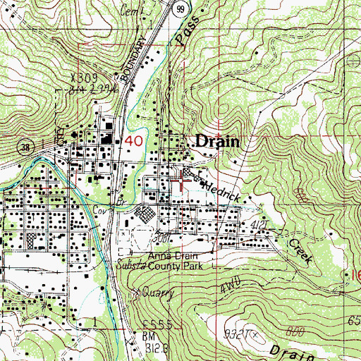 Topographic Map of North Douglas Elementary School, OR