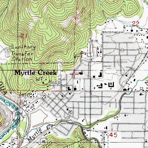 Topographic Map of South County Christian School, OR