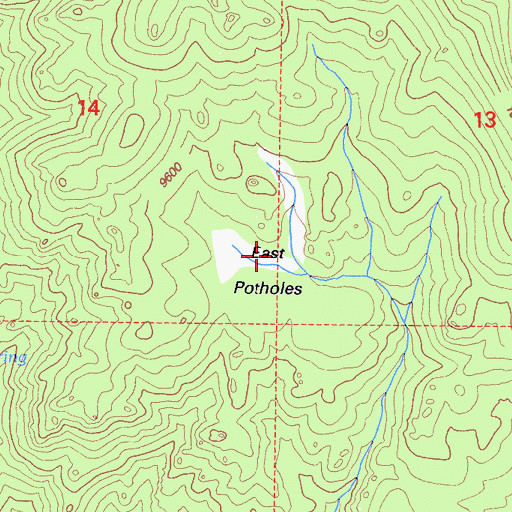 Topographic Map of East Potholes, CA