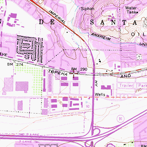 Topographic Map of East Richfield Channel, CA