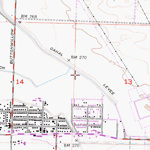 Topographic Map of East Side Canal, CA