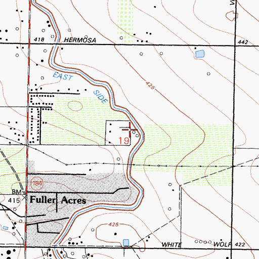 Topographic Map of East Side Canal, CA