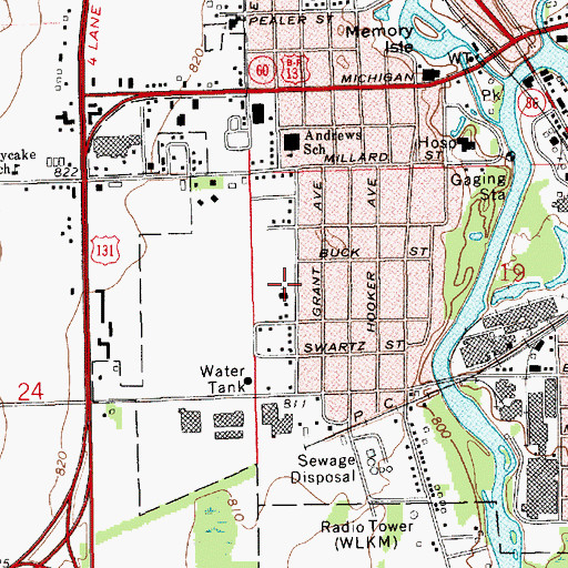 Topographic Map of Immaculate Conception Church, MI