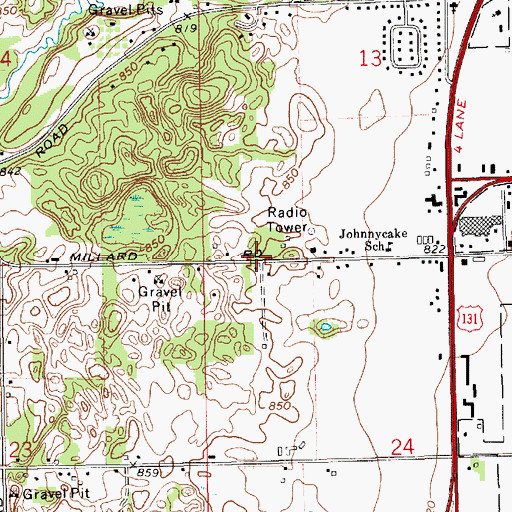 Topographic Map of Bethany Chapel, MI