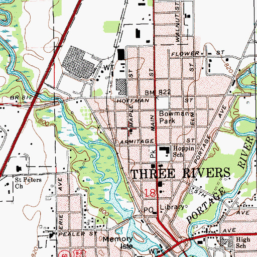 Topographic Map of Calvary Missionary Baptist Church, MI